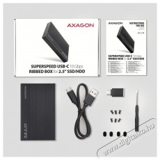 Axagon EE25-GTR USB-C 3.2 Gen 2 SATA 6G 2,5 fekete HDD/SSD ház Iroda és számítástechnika - Adattároló / merevlemez - Kiegészítő - 480268