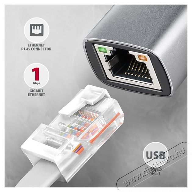 Axagon ADE-TXPD Kompakt alum&iacute;nium USB-C 3.2 Gen1 Gigabit Ethernet 10/100/1000Mbit adapter Iroda &eacute;s sz&aacute;m&iacute;t&aacute;stechnika - Notebook kieg&eacute;sz&iacute;tő - Egy&eacute;b notebook kieg&eacute;sz&iacute;tő - 499925