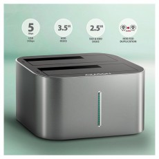 Axagon ADSA-DC SuperSpeed USB DUAL 2.5/3.5 HDD/SSD DUAL dokkol&oacute; Iroda &eacute;s sz&aacute;m&iacute;t&aacute;stechnika - Adatt&aacute;rol&oacute; / merevlemez - Kieg&eacute;sz&iacute;tő - 500358