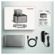 Axagon ADSA-DC SuperSpeed USB DUAL 2.5/3.5 HDD/SSD DUAL dokkol&oacute; Iroda &eacute;s sz&aacute;m&iacute;t&aacute;stechnika - Adatt&aacute;rol&oacute; / merevlemez - Kieg&eacute;sz&iacute;tő - 500358