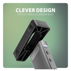 Axagon HMC-10HLS USB-C 5Gbps LONGER 9in1 hub Iroda és számítástechnika - Notebook kiegészítő - USB hub / elosztó - 500353