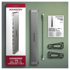 Axagon HMC-10HLS USB-C 5Gbps LONGER 9in1 hub Iroda és számítástechnika - Notebook kiegészítő - USB hub / elosztó - 500353