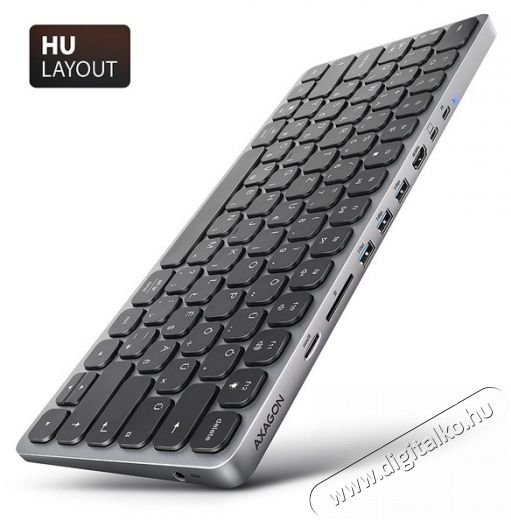 Axagon HMC-KB-HU Magyar billentyűzet &eacute;s 9 az 1-ben hub Mobil / Kommunik&aacute;ci&oacute; / Smart - Tablet / E-book kieg&eacute;sz&iacute;tő, tok - Billentyűzet - 500345