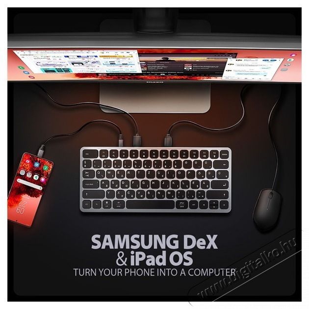 Axagon HMC-KB-HU Magyar billentyűzet &eacute;s 9 az 1-ben hub Mobil / Kommunik&aacute;ci&oacute; / Smart - Tablet / E-book kieg&eacute;sz&iacute;tő, tok - Billentyűzet - 500345