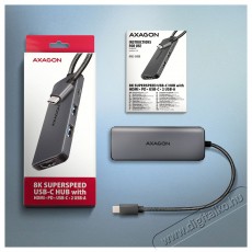 Axagon HMC-5H8K USB-C 5Gbps 5in1 8K hub Iroda és számítástechnika - Notebook kiegészítő - USB hub / elosztó - 500354