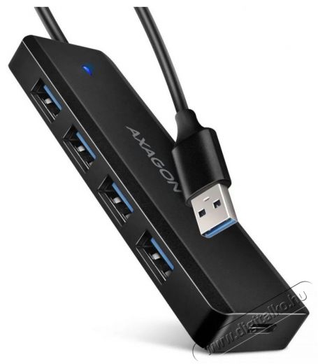 Axagon HUE-C1A TRAVEL Hub, USB-A 5Gbps, 4x USB-A, USB-C power IN, cable 19cm Iroda és számítástechnika - Notebook kiegészítő - USB hub / elosztó - 503333