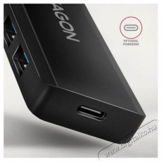 Axagon HUE-C1C TRAVEL Hub, USB-C 5Gbps, 4x USB-A, USB-C power IN, cable 19cm Iroda és számítástechnika - Notebook kiegészítő - USB hub / elosztó - 503332