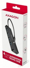 Axagon HUE-C1C TRAVEL Hub, USB-C 5Gbps, 4x USB-A, USB-C power IN, cable 19cm Iroda és számítástechnika - Notebook kiegészítő - USB hub / elosztó - 503332