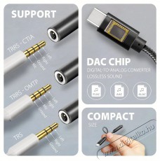 Axagon ADA-HC, Hi-Res DAC audio adapter, 384kHz / 32bit stereo, USB-C to 3,5mm jack Iroda és számítástechnika - Számítógép tartozék - Hangkártya - 503330