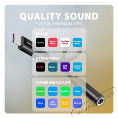 Axagon ADA-HC, Hi-Res DAC audio adapter, 384kHz / 32bit stereo, USB-C to 3,5mm jack Iroda és számítástechnika - Számítógép tartozék - Hangkártya - 503330