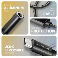 Axagon ADA-HC, Hi-Res DAC audio adapter, 384kHz / 32bit stereo, USB-C to 3,5mm jack Iroda és számítástechnika - Számítógép tartozék - Hangkártya - 503330