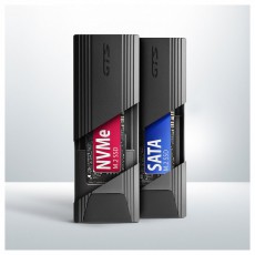 Axagon EEM2-GTS2 USB-C 3.2 Gen 2 M.2 NVMe/SATA szürke csavar nélküli külső SSD ház Iroda és számítástechnika - Adattároló / merevlemez - Kiegészítő - 507219