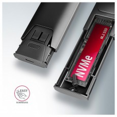 Axagon EEM2-GTS2 USB-C 3.2 Gen 2 M.2 NVMe/SATA szürke csavar nélküli külső SSD ház Iroda és számítástechnika - Adattároló / merevlemez - Kiegészítő - 507219