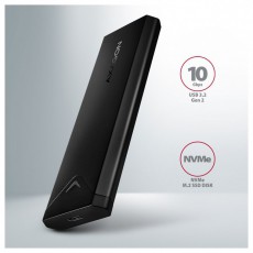 Axagon EEM2-UB2 USB-C 3.2 Gen 2 M.2 NVMe fekete csavar nélküli külső SSD ház Iroda és számítástechnika - Adattároló / merevlemez - Kiegészítő - 507220