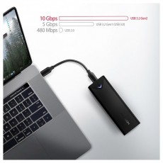 Axagon EEM2-UB2 USB-C 3.2 Gen 2 M.2 NVMe fekete csavar nélküli külső SSD ház Iroda és számítástechnika - Adattároló / merevlemez - Kiegészítő - 507220