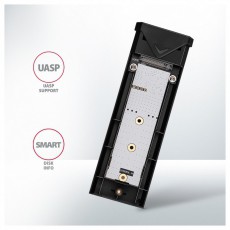 Axagon EEM2-UB2 USB-C 3.2 Gen 2 M.2 NVMe fekete csavar nélküli külső SSD ház Iroda és számítástechnika - Adattároló / merevlemez - Kiegészítő - 507220
