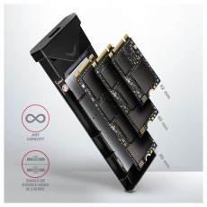 Axagon EEM2-UB2 USB-C 3.2 Gen 2 M.2 NVMe fekete csavar nélküli külső SSD ház Iroda és számítástechnika - Adattároló / merevlemez - Kiegészítő - 507220