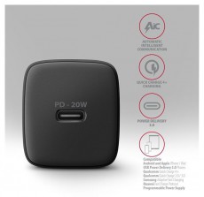 Axagon ACU-PD20 20W PD 3.0 QC Type-C fekete hálózati töltő Mobil / Kommunikáció / Smart - Mobiltelefon kiegészítő / tok - Hálózati-, autós töltő - 507951