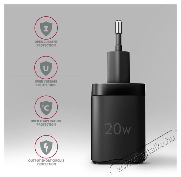 Axagon ACU-PD20 20W PD 3.0 QC Type-C fekete hálózati töltő Mobil / Kommunikáció / Smart - Mobiltelefon kiegészítő / tok - Hálózati-, autós töltő - 507951