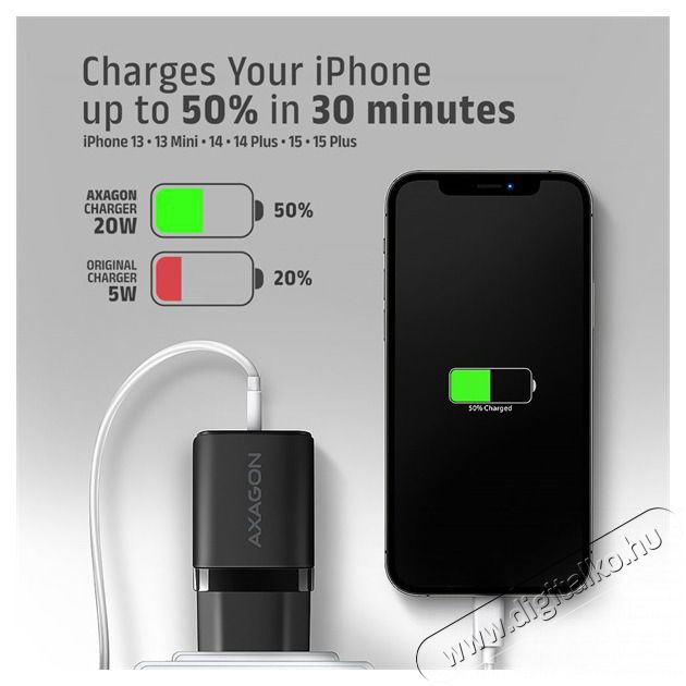 Axagon ACU-PD20 20W PD 3.0 QC Type-C fekete hálózati töltő Mobil / Kommunikáció / Smart - Mobiltelefon kiegészítő / tok - Hálózati-, autós töltő - 507951