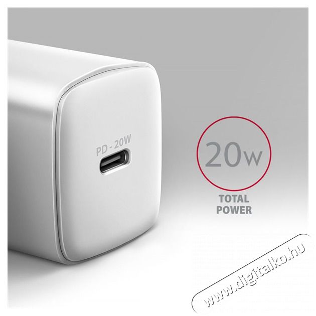 Axagon ACU-PD20W 20W PD 3.0 QC Type-C fehér hálózati töltő Mobil / Kommunikáció / Smart - Mobiltelefon kiegészítő / tok - Hálózati-, autós töltő - 507952