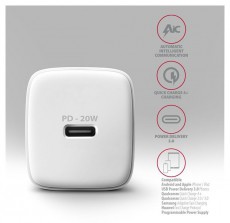 Axagon ACU-PD20W 20W PD 3.0 QC Type-C fehér hálózati töltő Mobil / Kommunikáció / Smart - Mobiltelefon kiegészítő / tok - Hálózati-, autós töltő - 507952