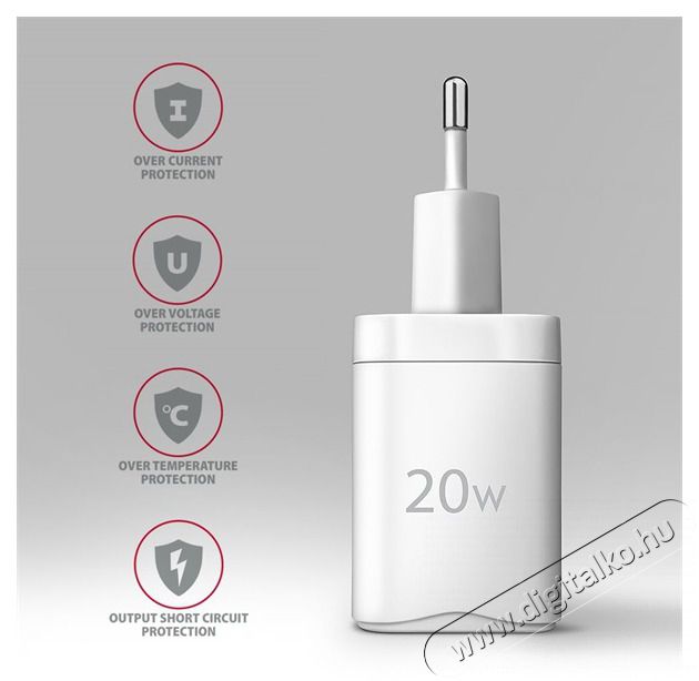 Axagon ACU-PD20W 20W PD 3.0 QC Type-C fehér hálózati töltő Mobil / Kommunikáció / Smart - Mobiltelefon kiegészítő / tok - Hálózati-, autós töltő - 507952