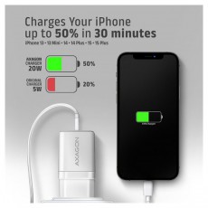 Axagon ACU-PD20W 20W PD 3.0 QC Type-C fehér hálózati töltő Mobil / Kommunikáció / Smart - Mobiltelefon kiegészítő / tok - Hálózati-, autós töltő - 507952