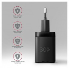 Axagon ACU-PD30 30W PD 3.0 QC Type-C fekete hálózati töltő Mobil / Kommunikáció / Smart - Mobiltelefon kiegészítő / tok - Hálózati-, autós töltő - 507953