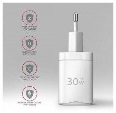 Axagon ACU-PD30W 30W PD 3.0 QC Type-C fehér hálózati töltő Mobil / Kommunikáció / Smart - Mobiltelefon kiegészítő / tok - Hálózati-, autós töltő - 507954