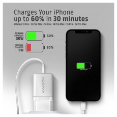 Axagon ACU-PD30W 30W PD 3.0 QC Type-C fehér hálózati töltő Mobil / Kommunikáció / Smart - Mobiltelefon kiegészítő / tok - Hálózati-, autós töltő - 507954