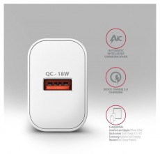 Axagon ACU-QC18W 18W QC USB fehér hálózati töltő Mobil / Kommunikáció / Smart - Mobiltelefon kiegészítő / tok - Hálózati-, autós töltő - 507956