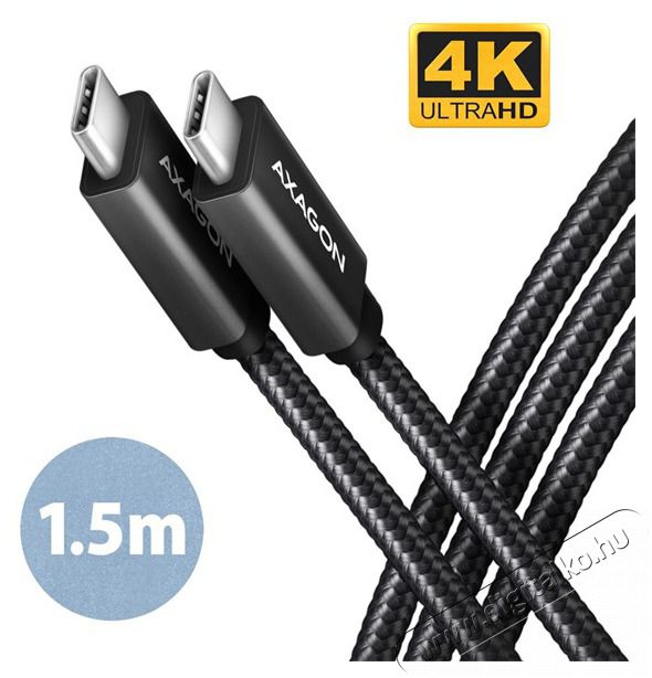 Axagon BUCM32-CM15AB 1,5m Type-C fekete adat- és töltőkábel Tv kiegészítők - Kábel / csatlakozó - USB kábel - 507950