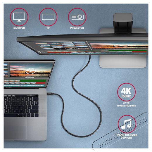 Axagon BUCM32-CM15AB 1,5m Type-C fekete adat- és töltőkábel Tv kiegészítők - Kábel / csatlakozó - USB kábel - 507950