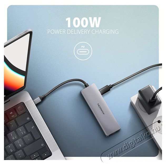 Axagon HMC-5H60 5Gbps 5in1 szürke Type-C hub Iroda és számítástechnika - Notebook kiegészítő - USB hub / elosztó - 507957