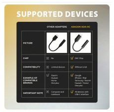 Axagon ADA-HC Mini USB-C audio adapter 384 kHz / 32 bit DAC átalakítóval Fotó-Videó kiegészítők - Mikrofon kiegészítő - Adapter - 508774
