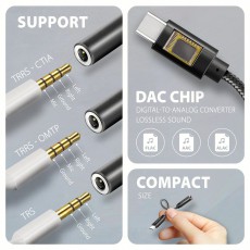 Axagon ADA-HC Mini USB-C audio adapter 384 kHz / 32 bit DAC átalakítóval Fotó-Videó kiegészítők - Mikrofon kiegészítő - Adapter - 508774