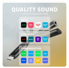 Axagon ADA-HCPD 60W fekete Type-C - Type-C/DAC audio adapter Mobil / Kommunikáció / Smart - Mobiltelefon kiegészítő / tok - Kábel / átalakító - 513329