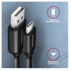 Axagon BUCM-AM20TB 1,1m USB C/USB A csavart fekete adat- és töltőkábel Tv kiegészítők - Kábel / csatlakozó - USB kábel - 513917