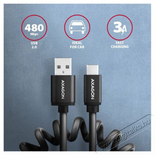 Axagon BUCM-AM20TB 1,1m USB C/USB A csavart fekete adat- és töltőkábel Tv kiegészítők - Kábel / csatlakozó - USB kábel - 513917