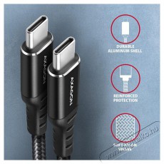 Axagon BUCM-CM15AB 1,5m USB C fekete adat- és töltőkábel Tv kiegészítők - Kábel / csatlakozó - USB kábel - 513919