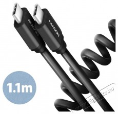 Axagon BUCM-CM20TB 1,1m USB C csavart fekete adat- és töltőkábel Tv kiegészítők - Kábel / csatlakozó - USB kábel - 513918