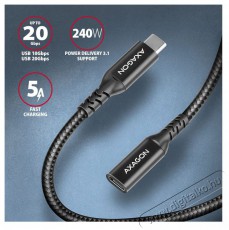 Axagon BUCM32-CF10AB 1m USB C fekete hosszabbító kábel Tv kiegészítők - Kábel / csatlakozó - USB kábel - 513915