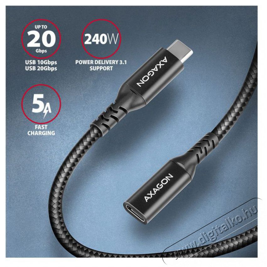 Axagon BUCM32-CF15AB 1,5m USB C fekete hosszabb&iacute;t&oacute; k&aacute;bel Tv kieg&eacute;sz&iacute;tők - K&aacute;bel / csatlakoz&oacute; - USB k&aacute;bel - 513916