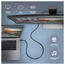 Axagon BUCM32-CM05AB 0,5m Type-C PD 100W 4K HD fekete adat- és töltőkábel Tv kiegészítők - Kábel / csatlakozó - USB kábel - 514821