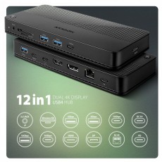 Axagon HMC-U4 USB4 fekete dokkol&oacute; Iroda &eacute;s sz&aacute;m&iacute;t&aacute;stechnika - Notebook kieg&eacute;sz&iacute;tő - USB hub / eloszt&oacute; - 514542