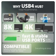 Axagon HMC-U4 USB4 fekete dokkol&oacute; Iroda &eacute;s sz&aacute;m&iacute;t&aacute;stechnika - Notebook kieg&eacute;sz&iacute;tő - USB hub / eloszt&oacute; - 514542