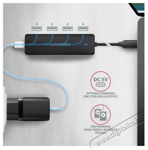 Axagon HUE-C1C 4xUSB Type-C USB HUB Iroda és számítástechnika - Notebook kiegészítő - USB hub / elosztó - 514120