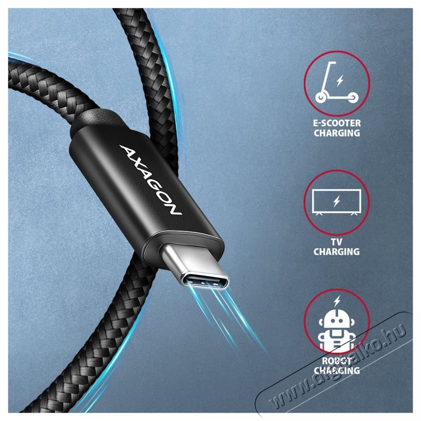 Axagon BUCM4X-CM10AB NewGEN+ 1m USB-C <> USB-C 4 Gen 3x2 / 240W k&aacute;bel Mobil / Kommunik&aacute;ci&oacute; / Smart - Tablet / E-book kieg&eacute;sz&iacute;tő, tok - K&aacute;bel - 500352