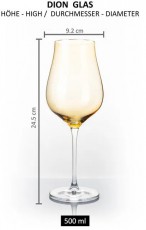 B.BOHEMIAN DION borospohár szett - 500 ml, Yellow, 2 db Konyhai termékek - Konyhai eszköz - Készlet / szett - 523911